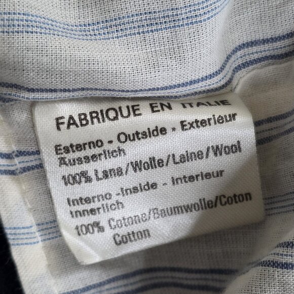 Byblos Vtg Blazer Jacket Womens US 8 Black Wool LS Lined Pockets Retro Chic FLAW - Picture 14 of 16